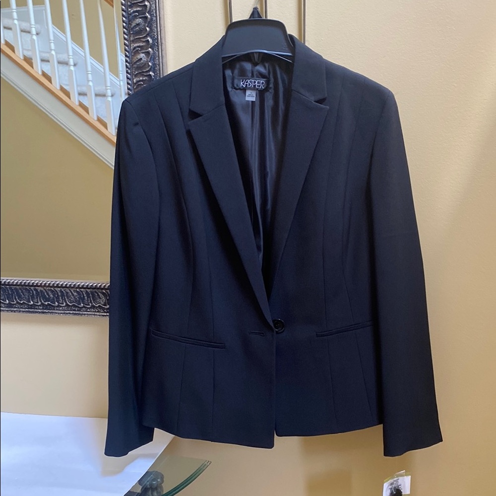 NWT Macy's Kasper Black Women's 14 Blazer Jacket $119